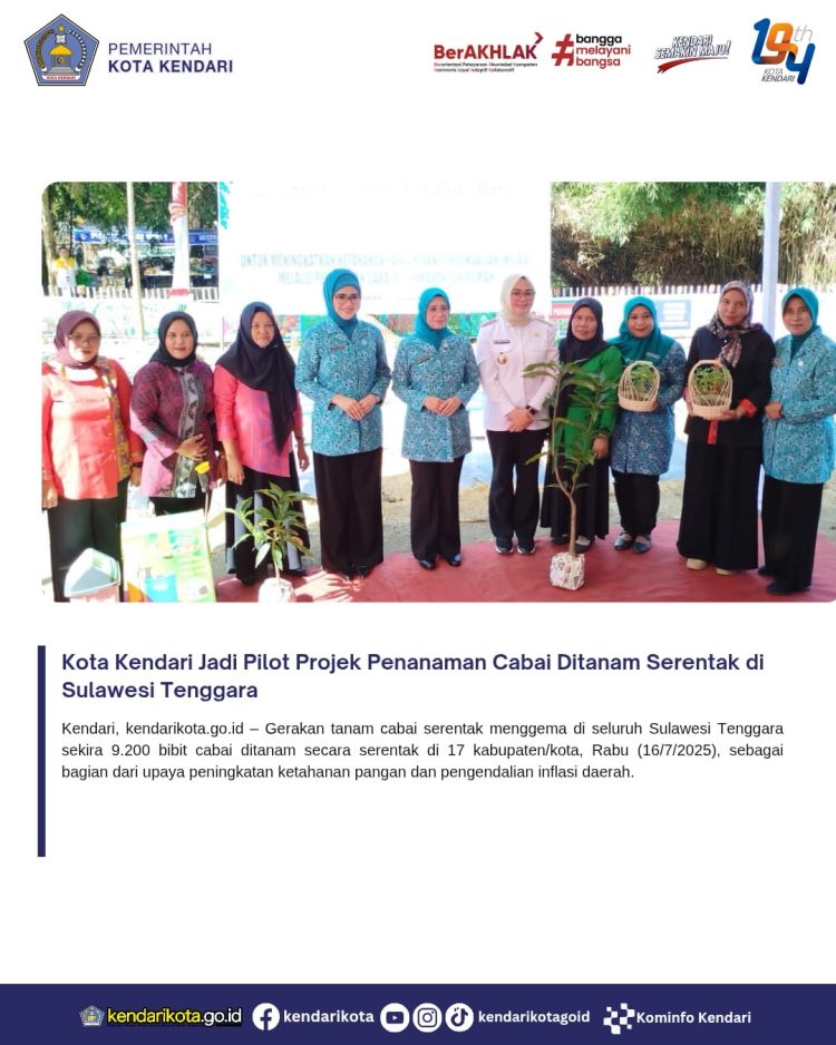 Kota Kendari Jadi Pilot Projek Penanaman Cabai Serentak di Sulawesi Tenggara