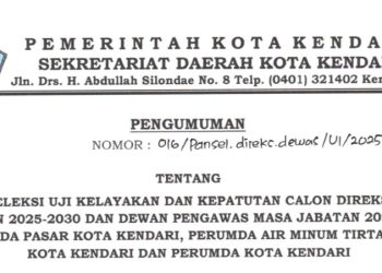 [Pengumuman] Hasil Seleksi Perumda Kota Kendari 2025