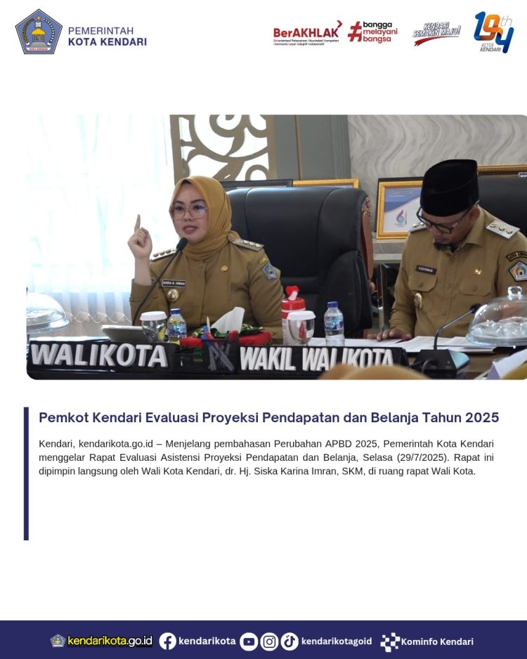 Pemkot Kendari Evaluasi Proyeksi Pendapatan dan Belanja Tahun 2025