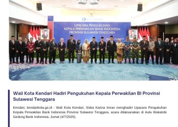 Wali Kota Kendari Hadiri Pengukuhan Kepala Perwakilan BI Provinsi Sulawesi Tenggara