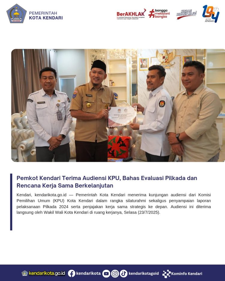 Pemkot Kendari Terima Audiensi KPU, Bahas Evaluasi Pilkada dan Rencana Kerja Sama Berkelanjutan
