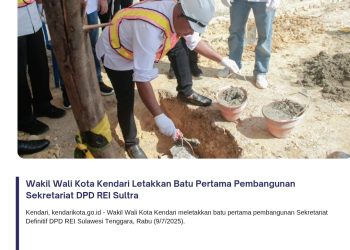 Wakil Wali Kota Kendari Letakkan Batu Pertama Pembangunan Sekretariat DPD REI Sultra