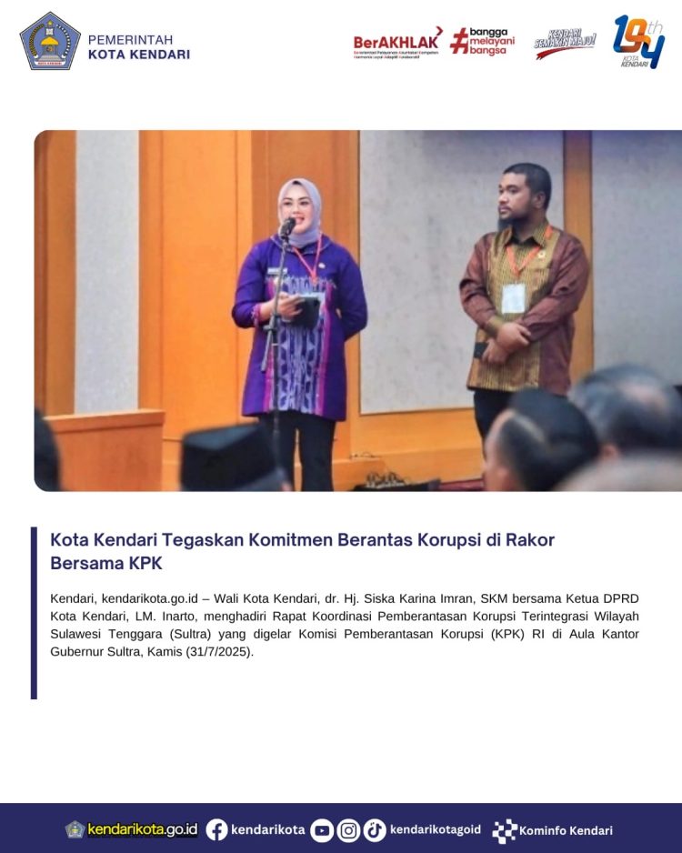 Kota Kendari Tegaskan Komitmen Berantas Korupsi di Rakor Bersama KPK