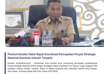 Pemkot Kendari Gelar Rapat Koordinasi Percepatan Proyek Strategis Nasional Kawasan Industri Terpadu