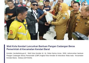 Wali Kota Kendari Luncurkan Bantuan Pangan Cadangan Beras Pemerintah di Kecamatan Kendari Barat