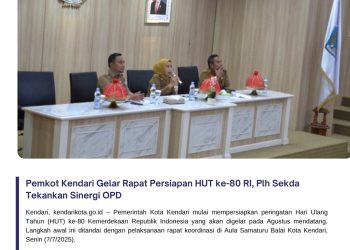 Pemkot Kendari Gelar Rapat Persiapan HUT ke-80 RI, Plh Sekda Tekankan Sinergi OPD
