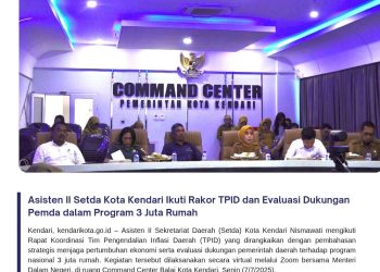 Asisten II Setda Kota Kendari Ikuti Rakor TPID dan Evaluasi Dukungan Pemda dalam Program 3 Juta Rumah