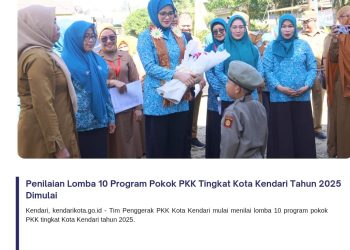 Penilaian Lomba 10 Program Pokok PKK Tingkat Kota Kendari Tahun 2025 Dimulai