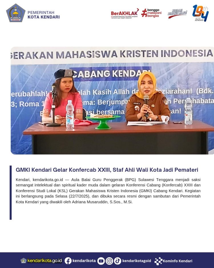 GMKI Kendari Gelar Konfercab XXIII, Staf Ahli Wali Kota Jadi Pemateri