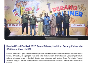 Kendari Food Festival 2025 Resmi Dibuka, Hadirkan Perang Kuliner dan 300 Menu Khas UMKM