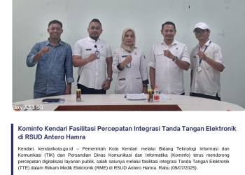 Kominfo Kendari Fasilitasi Percepatan Integrasi Tanda Tangan Elektronik di RSUD Antero Hamra