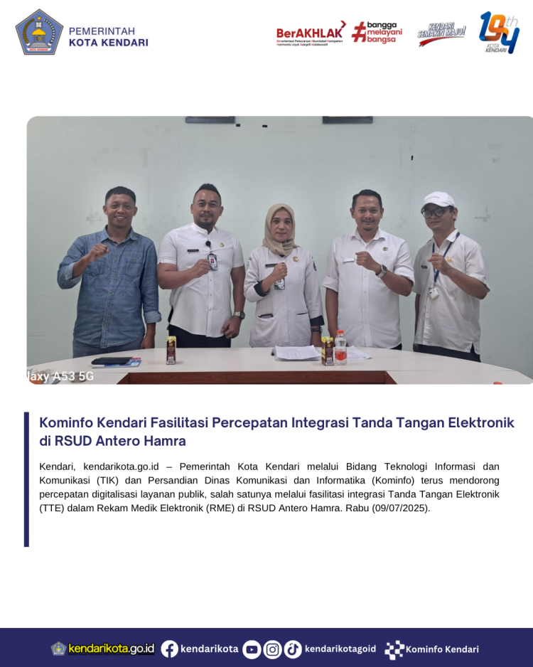 Kominfo Kendari Fasilitasi Percepatan Integrasi Tanda Tangan Elektronik di RSUD Antero Hamra