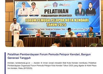 Pelatihan Pemberdayaan Forum Pemuda Pelopor Kendari, Bangun Generasi Tangguh