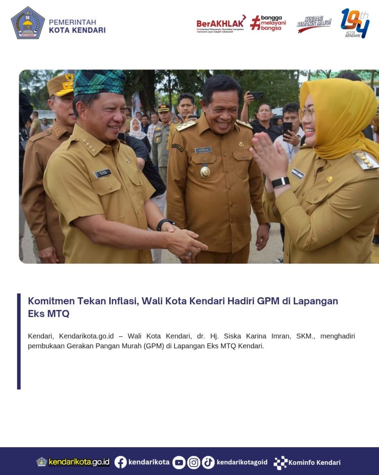 Komitmen Tekan Inflasi, Wali Kota Kendari Hadiri GPM di Lapangan Eks MTQ