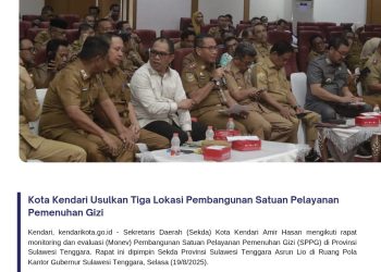 Kota Kendari Usulkan Tiga Lokasi Pembangunan Satuan Pelayanan Pemenuhan Gizi