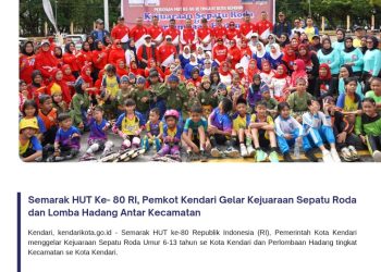 Semarak HUT Ke- 80 RI, Pemkot Kendari Gelar Kejuaraan Sepatu Roda dan Lomba Hadang Antar Kecamatan