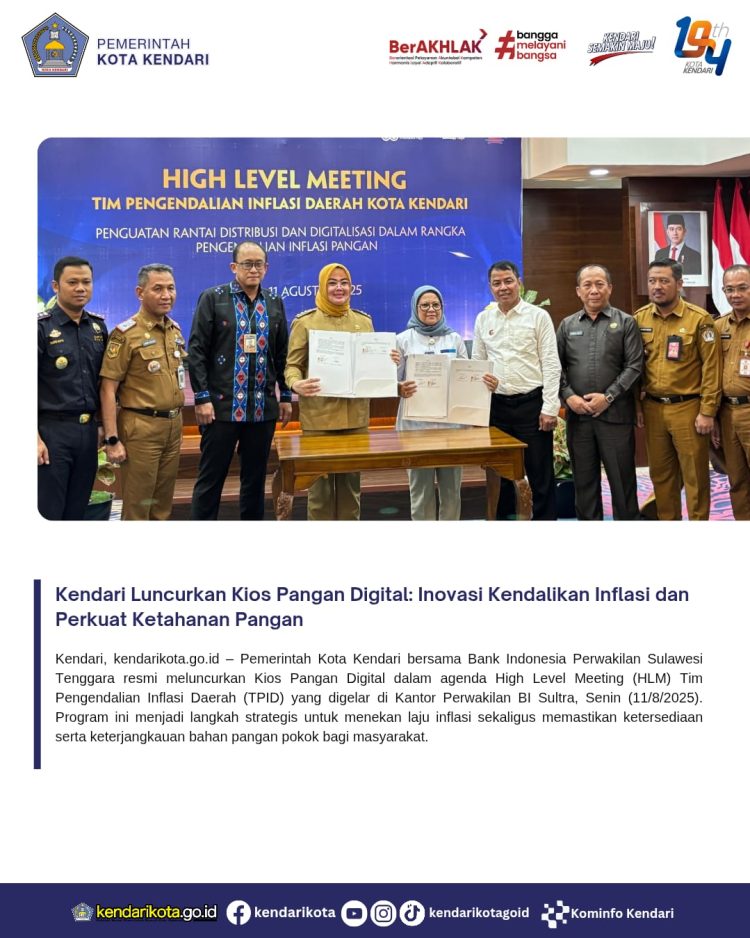 Kendari Luncurkan Kios Pangan Digital: Inovasi Kendalikan Inflasi dan Perkuat Ketahanan Pangan