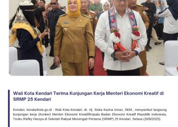 Wali Kota Kendari Terima Kunjungan Kerja Menteri Ekonomi Kreatif di SRMP 25 Kendari