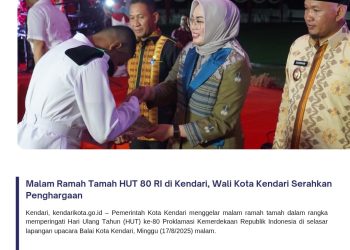 Malam Ramah Tamah HUT 80 RI di Kendari, Wali Kota Kendari Serahkan Penghargaan