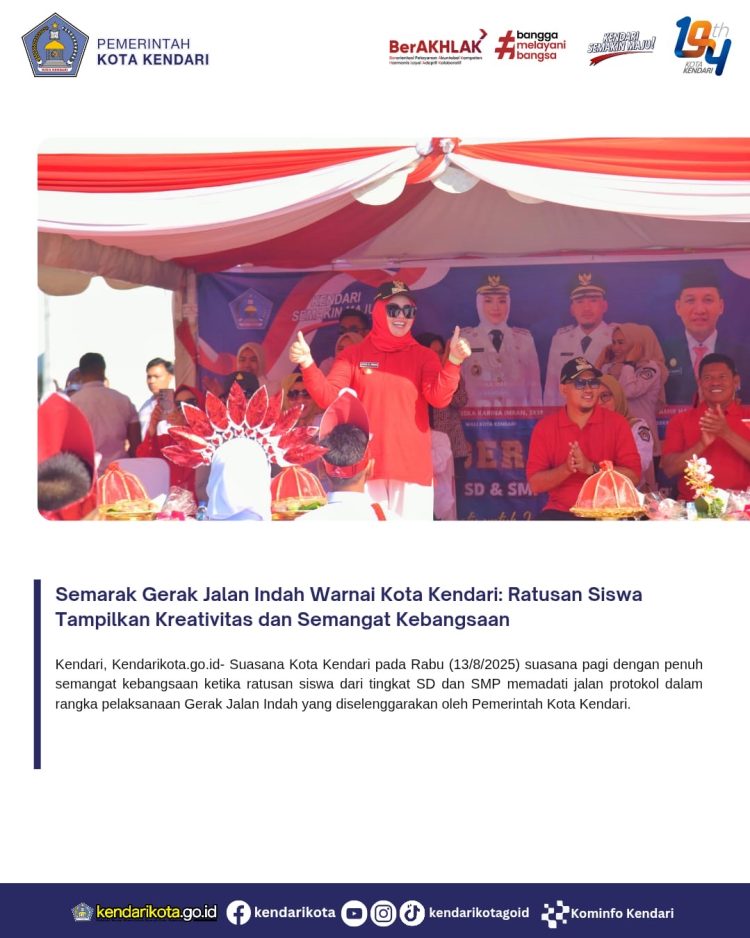 Semarak Gerak Jalan Indah Warnai Kota Kendari: Ratusan Siswa Tampilkan Kreativitas dan Semangat Kebangsaan