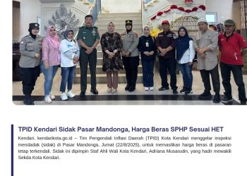 TPID Kendari Sidak Pasar Mandonga, Harga Beras SPHP Sesuai HET