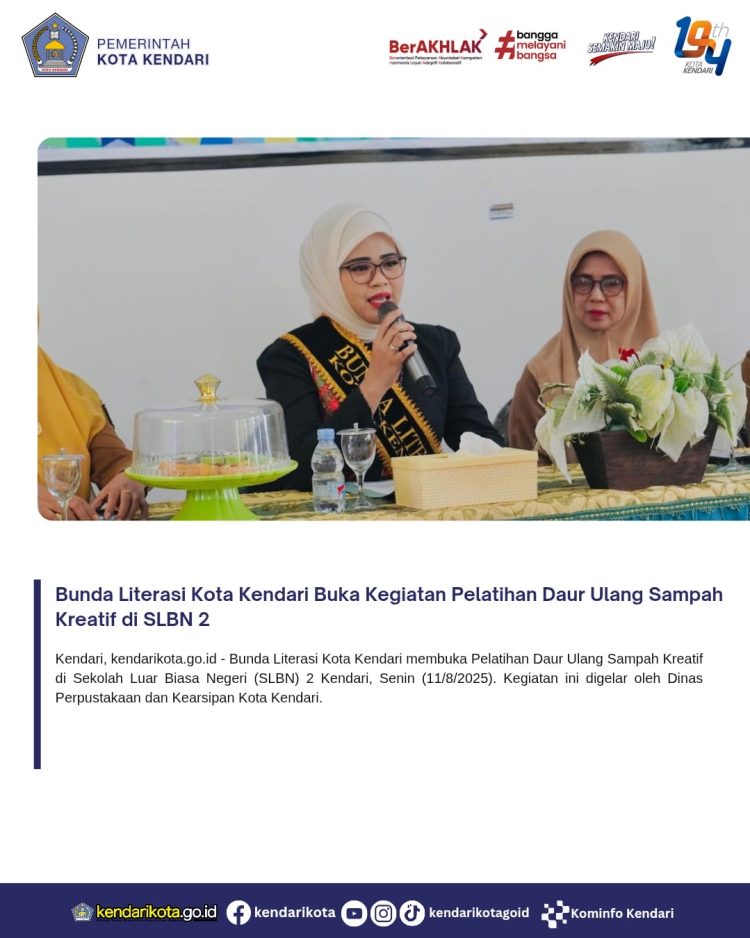 Bunda Literasi Kota Kendari Buka Kegiatan Pelatihan Daur Ulang Sampah Kreatif di SLBN 2