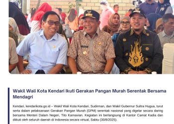 Wakil Wali Kota Kendari Ikuti Gerakan Pangan Murah Serentak Bersama Mendagri