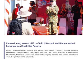 Karnaval Juang Warnai HUT ke-80 RI di Kendari, Wali Kota Apresiasi Semangat dan Kreativitas Peserta