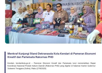 Menkraf Kunjungi Stand Dekranasda Kota Kendari di Pameran Ekonomi Kreatif dan Pariwisata Rakornas PHD