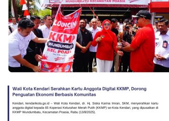 Wali Kota Kendari Serahkan Kartu Anggota Digital KKMP, Dorong Penguatan Ekonomi Berbasis Komunitas