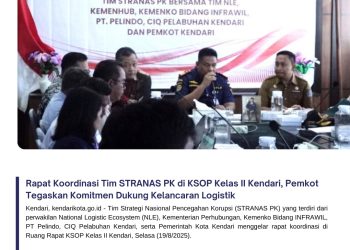 Rapat Koordinasi Tim STRANAS PK di KSOP Kelas II Kendari, Pemkot Tegaskan Komitmen Dukung Kelancaran Logistik
