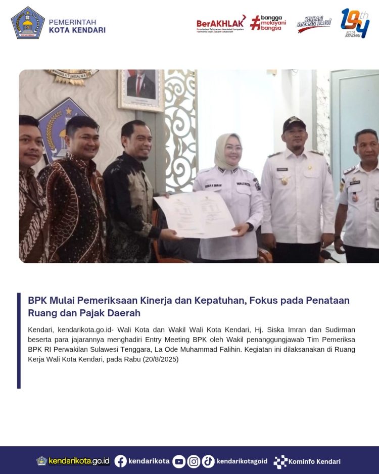 BPK Mulai Pemeriksaan Kinerja dan Kepatuhan, Fokus pada Penataan Ruang dan Pajak Daerah