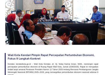 Wali Kota Kendari Pimpin Rapat Percepatan Pertumbuhan Ekonomi, Fokus 9 Langkah Konkret