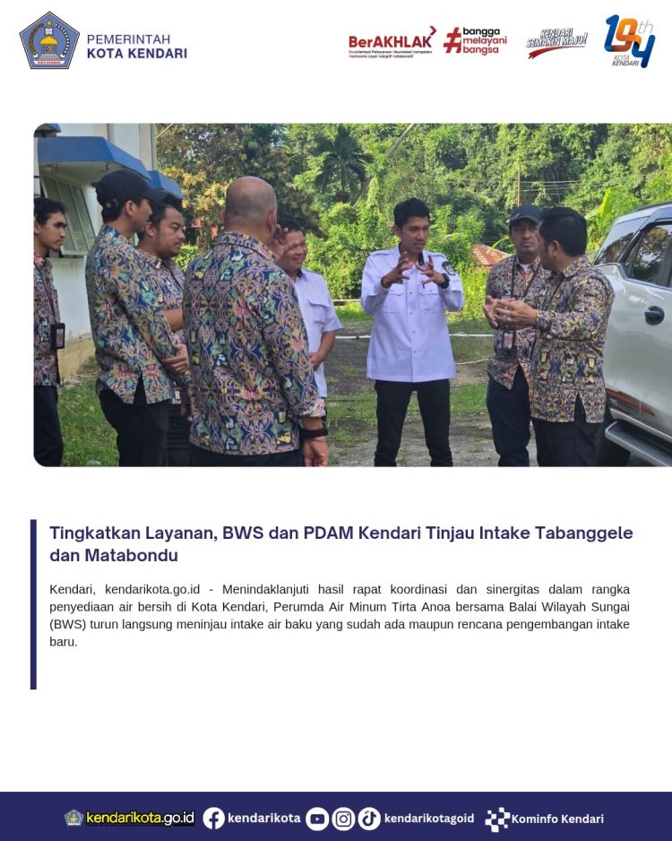 Tingkatkan Layanan, BWS dan PDAM Kendari Tinjau Intake Tabanggele dan Matabondu