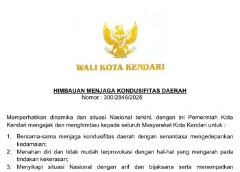 Himbauan Wali Kota Kendari menjaga Kondusifitas Daerah