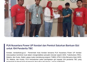 PLN Nusantara Power UP Kendari dan Pemkot Salurkan Bantuan Gizi untuk 104 Penderita TBC