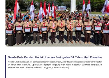 Sekda Kota Kendari Hadiri Upacara Peringatan 64 Tahun Hari Pramuka