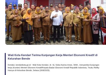 Wali Kota Kendari Terima Kunjungan Kerja Menteri Ekonomi Kreatif di Kelurahan Bende