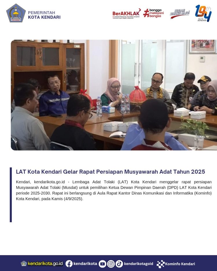 LAT Kota Kendari Gelar Rapat Persiapan Musyawarah Adat Tahun 2025