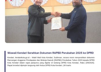 Wawali Kendari Serahkan Dokumen RAPBD Perubahan 2025 ke DPRD