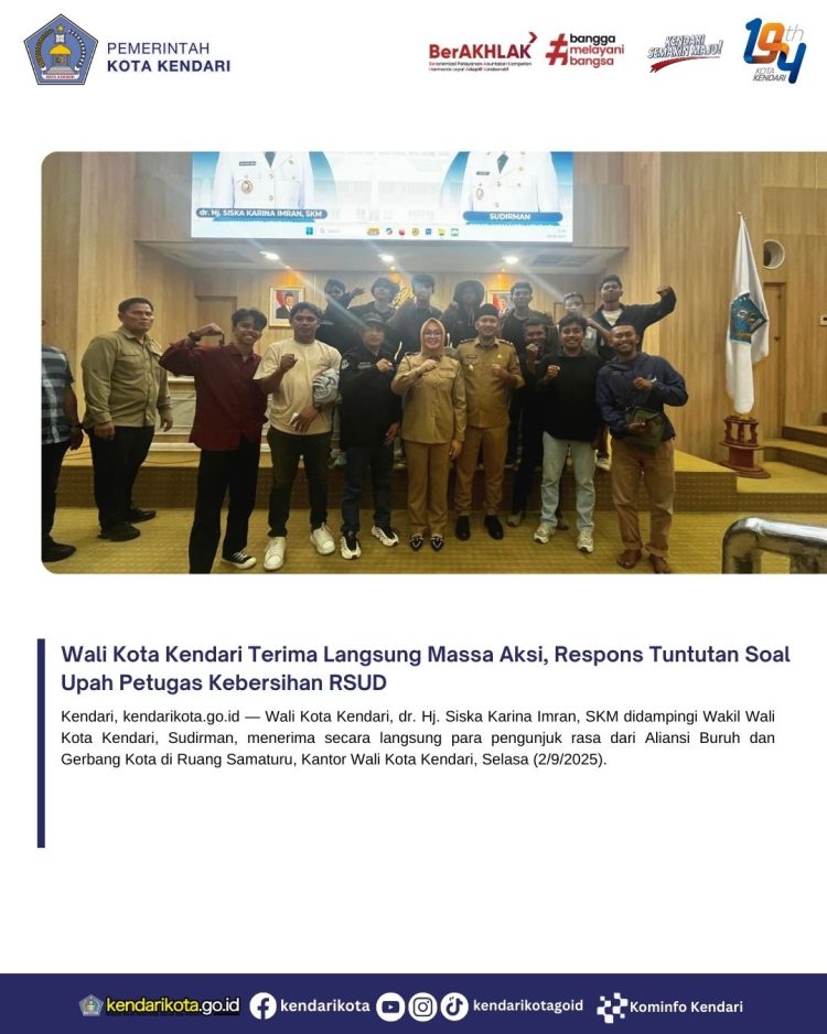 Wali Kota Kendari Terima Langsung Massa Aksi, Respons Tuntutan Soal Upah Petugas Kebersihan RSUD