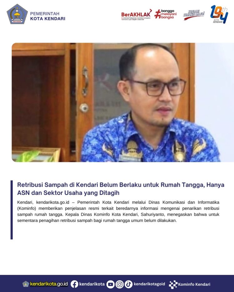 Retribusi Sampah di Kendari Belum Berlaku untuk Rumah Tangga, Hanya ASN dan Sektor Usaha yang Ditagih