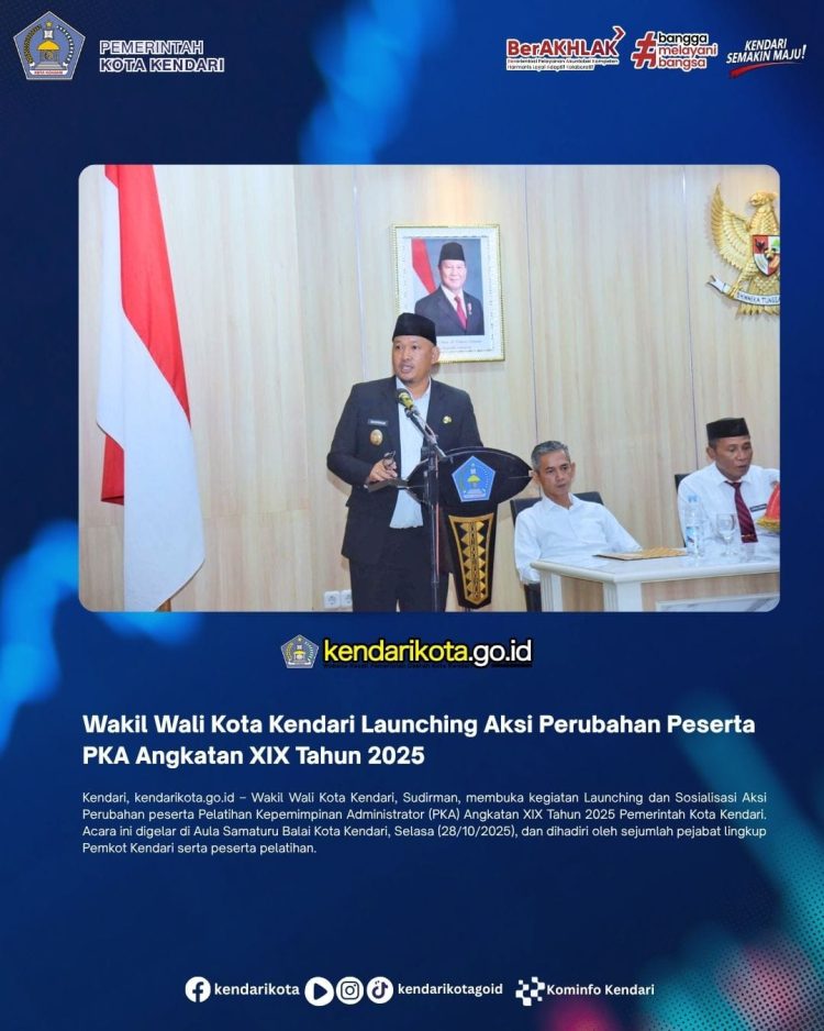 Wakil Wali Kota Kendari Launching Aksi Perubahan Peserta PKA Angkatan XIX Tahun 2025