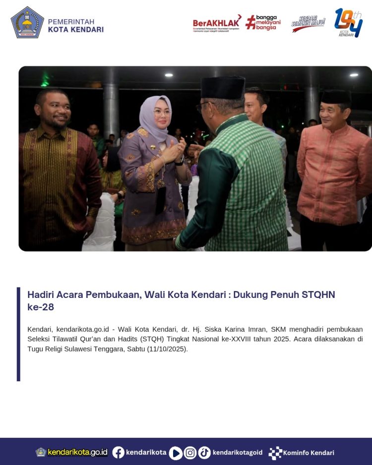 Hadiri Acara Pembukaan, Wali Kota Kendari : Dukung Penuh STQHN ke-28