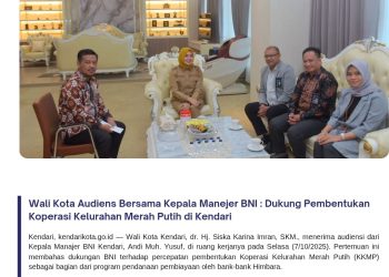 Wali Kota Audiens Bersama Kepala Manejer BNI : Dukung Pembentukan Koperasi Kelurahan Merah Putih di Kendari