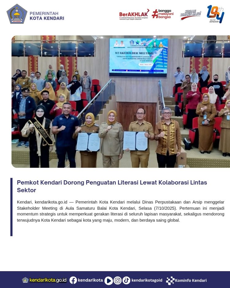 Pemkot Kendari Dorong Penguatan Literasi Lewat Kolaborasi Lintas Sektor