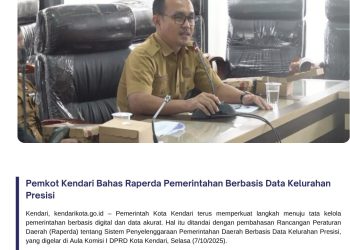 Pemkot Kendari Bahas Raperda Pemerintahan Berbasis Data Kelurahan Presisi
