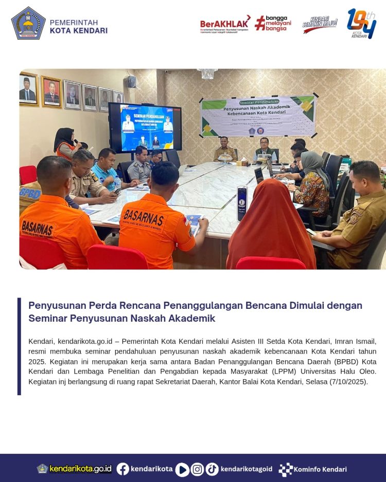 Penyusunan Perda Rencana Penanggulangan Bencana Dimulai dengan Seminar Penyusunan Naskah Akademik