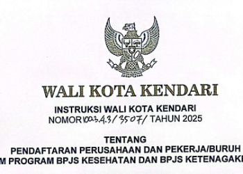 INSTRUKSI WALIKOTA KENDARI TENTANG PENDAFTARAN PERUSAHAAN DAN PEKERJA/ BURUH DALAM PROGRAM BPJS KESEHATAN DAN BPJS KETENAGAKERJAAN