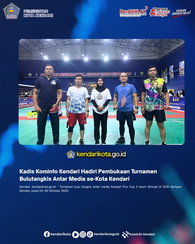 Kadis Kominfo Kendari Hadiri Pembukaan Turnamen Bulutangkis Antar Media se-Kota Kendari